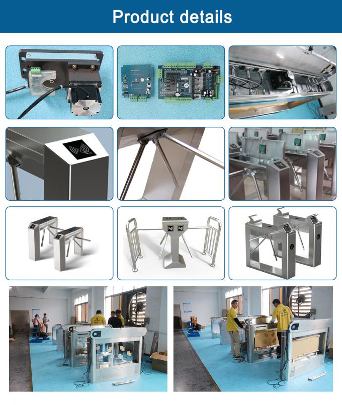 Portone all'aperto dell'interno verticale del cancello girevole dell'entrata del portone della metropolitana di acciaio inossidabile di tre rulli di UNIQSCAN